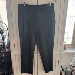 LOFT Black Vegan Leather Ankle Pants